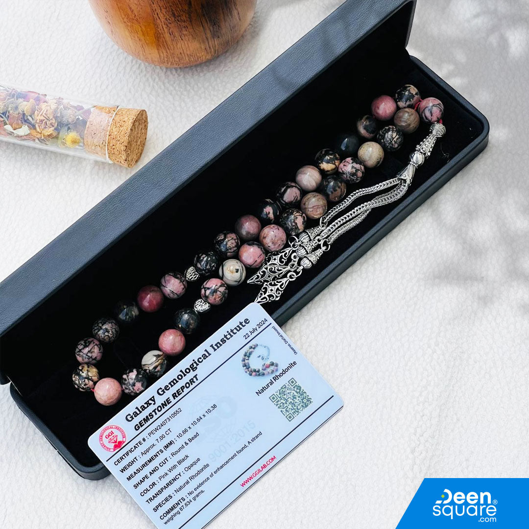 Pearl 33 beads Tasbeeh - Natural Rhodonite