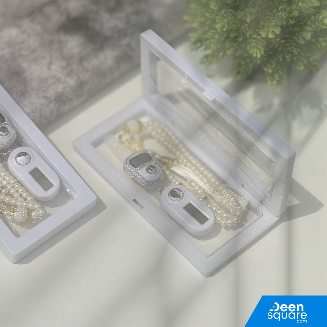 Beautiful Tasbeeh Counter Gift Set – 99 Beads Tasbih with Finger Counter & Keychain