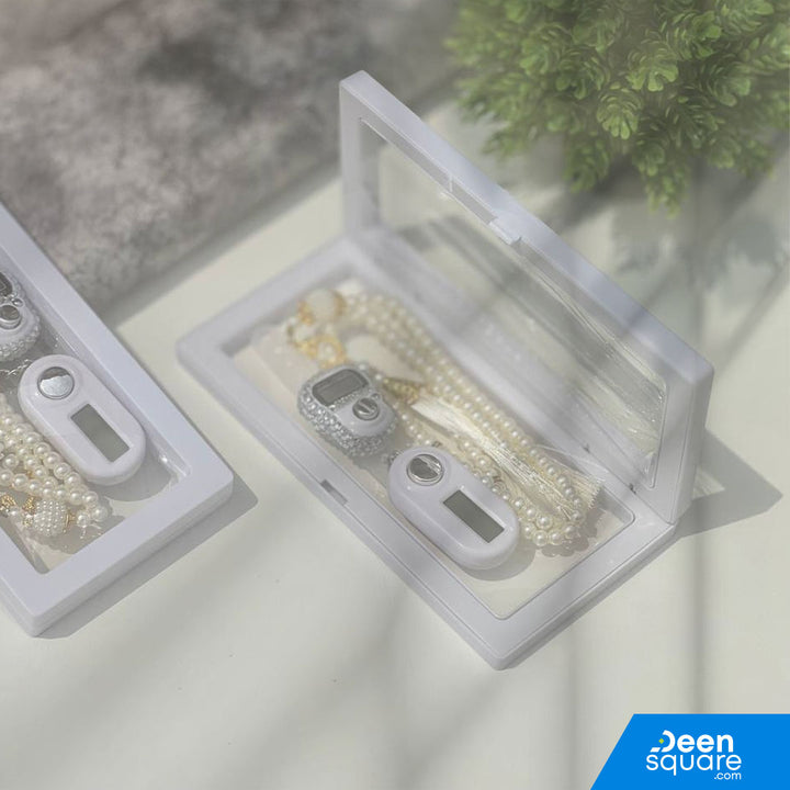 Beautiful Tasbeeh Counter Gift Set – 99 Beads Tasbih with Finger Counter & Keychain