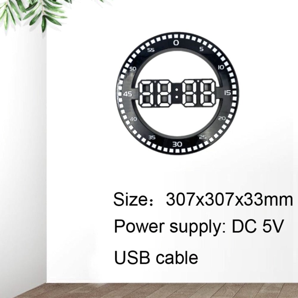 Buy DS-3688L 3D LED Wall Clock at deensquare.com Dubai | UAE. Features time, date, temperature display &amp; automatic brightness adjustment.