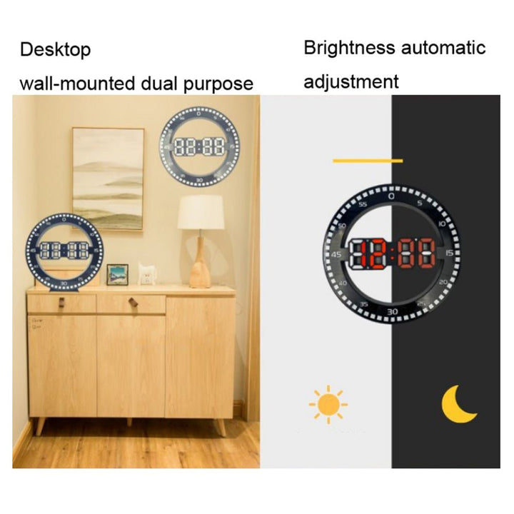 Buy DS-3688L 3D LED Wall Clock at deensquare.com Dubai | UAE. Features time, date, temperature display &amp; automatic brightness adjustment.