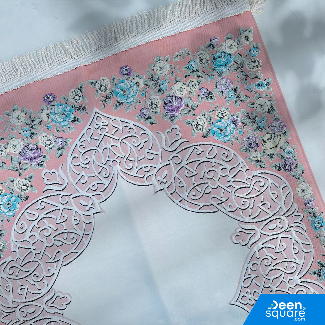 Turkish Embroidered Prayer Mat – Floral Border Design (70x110 cm)