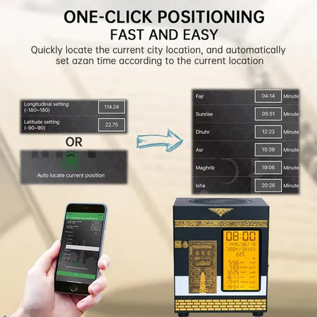 Kaaba Azan Clock & Quran Speaker - SQ888Max