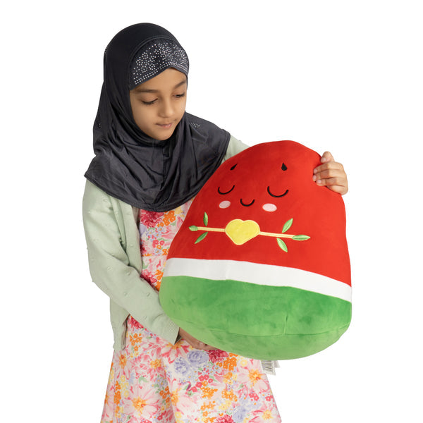 Watermelon Plushie - 40cm Soft Cuddly Pillow Adorable Fruit Plush Muslim Doll | Ramadan and Eid Gift