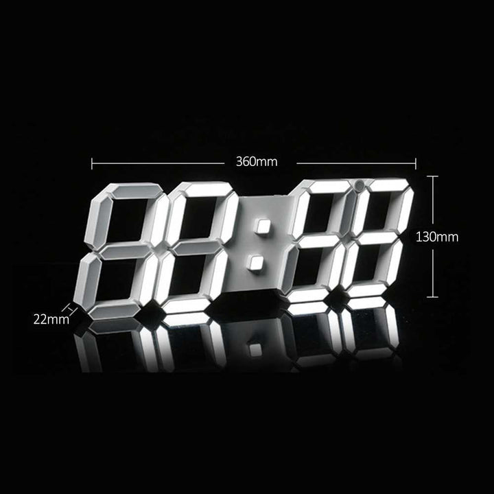 Buy 3D-6608 LED Wall Clock at deensquare.com Dubai | UAE. Features remote control, thermometer, countdown timer, calendar &amp; night light.