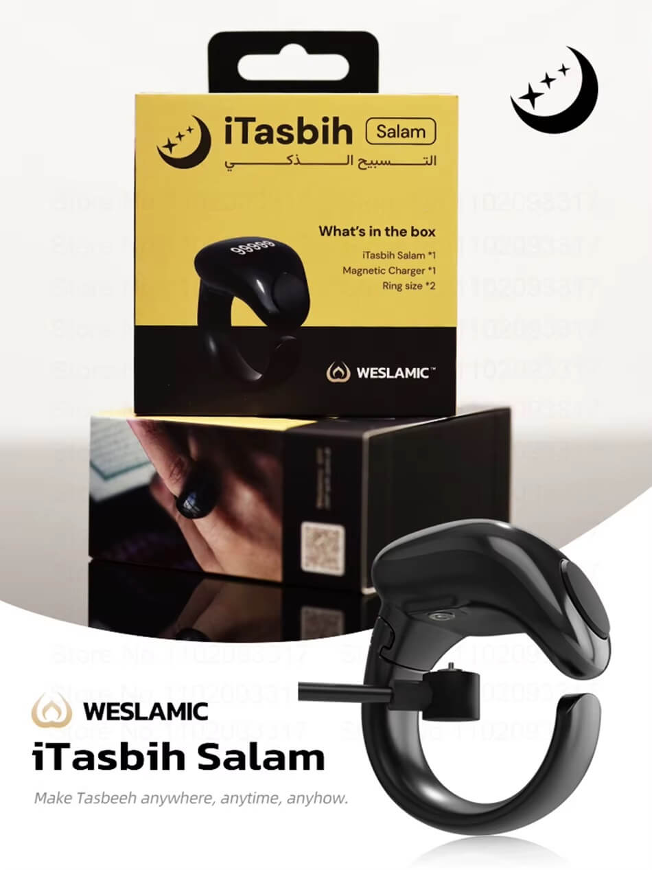 Zikr Ring Smart Tasbeeh Counter Weslamic iTasbih Ring - Salam (Size 18mm - 20mm)