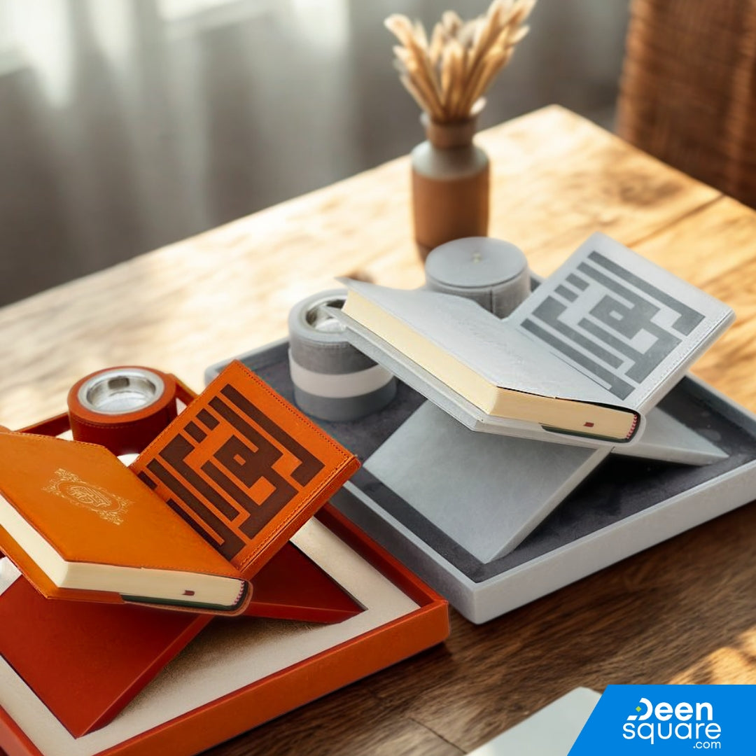 Premium Quran with Stand & Bakhoor Burner Gift Set with Acrylic Display Box