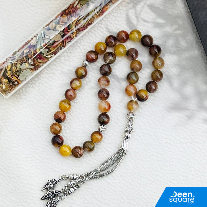 Pearl 33 beads Tasbeeh - Natural Tiger's Eye