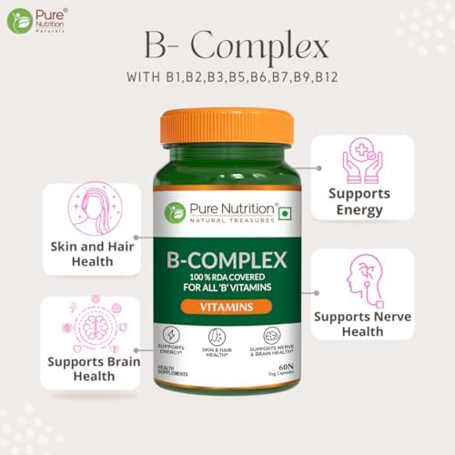 Pure Nutrition B-Complex 60 Veg Tabs-100% RDA covered for all B vitamins
