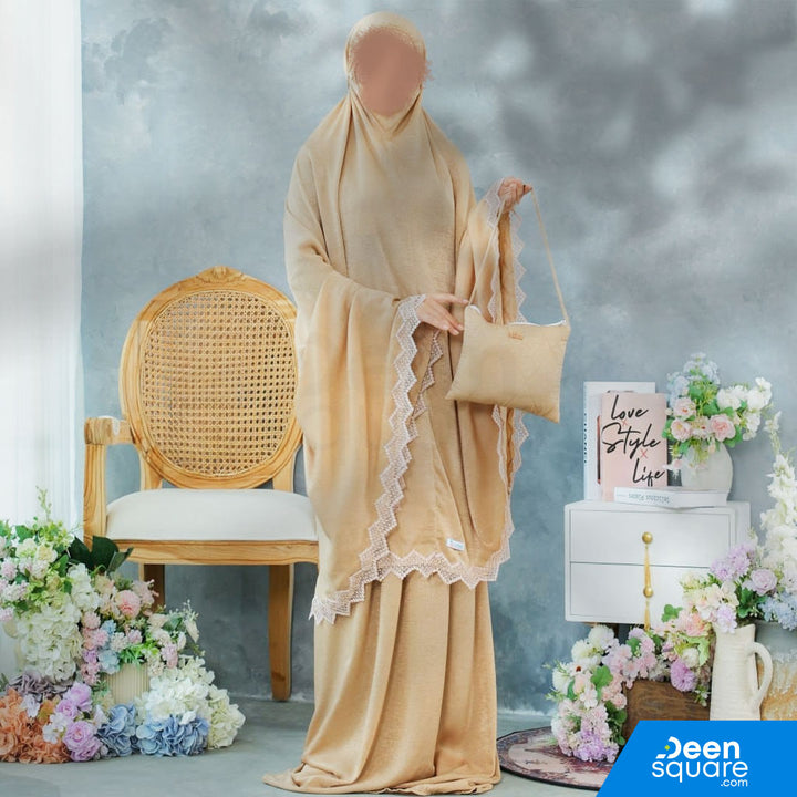 Zaujah Santorini Silk Prayer Dress - Malaysian Telekung