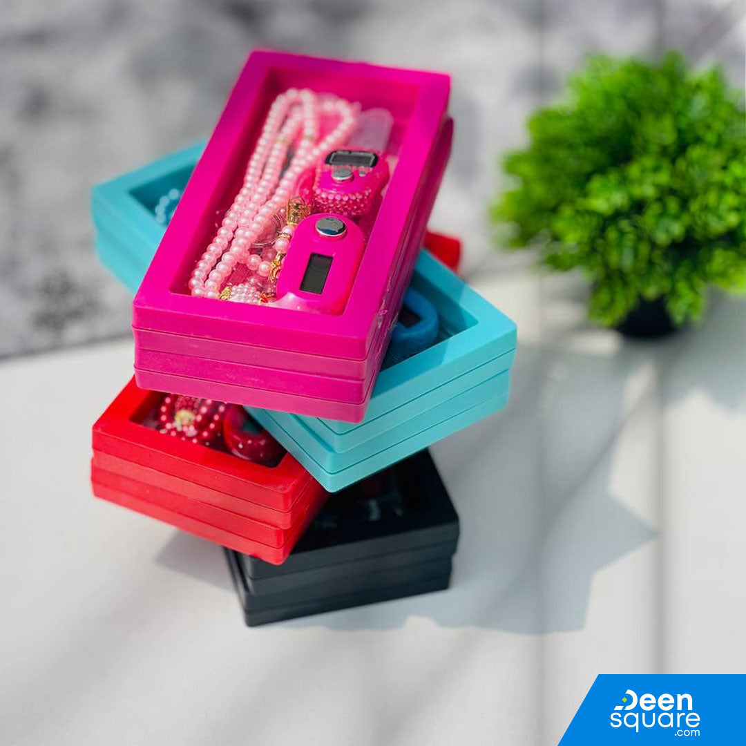 Beautiful Tasbeeh Counter Gift Set – 99 Beads Tasbih with Finger Counter & Keychain