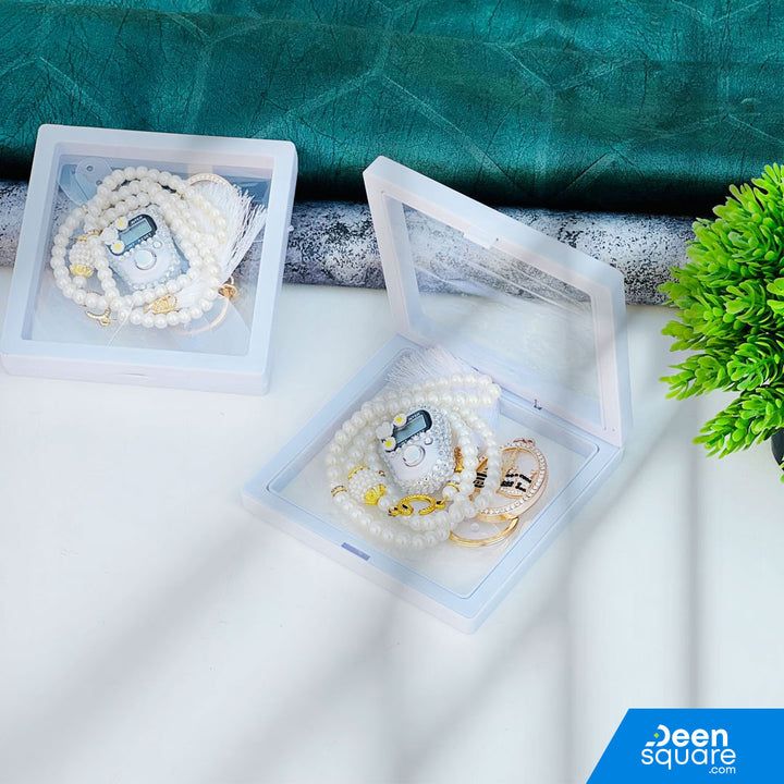Tasbeeh Counter for Gift (99 Beads Tasbih with Finger Counter with free Keychain)