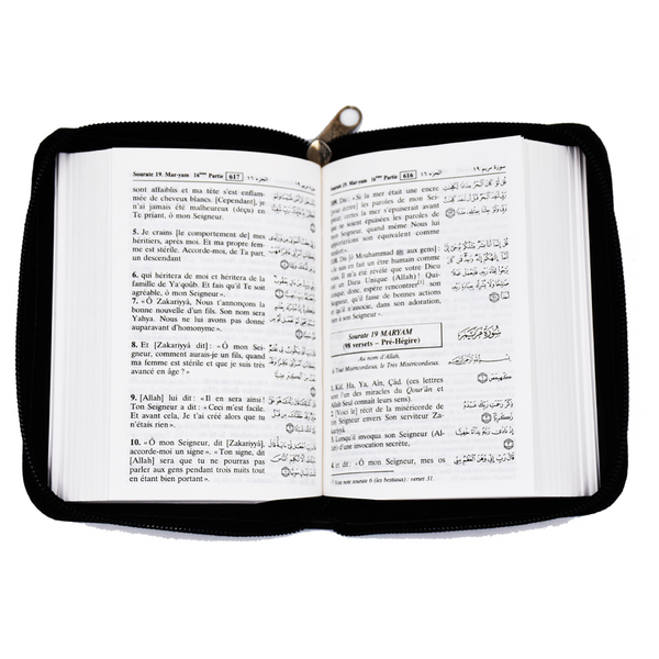 French Quran with Zipper - Pocket Size