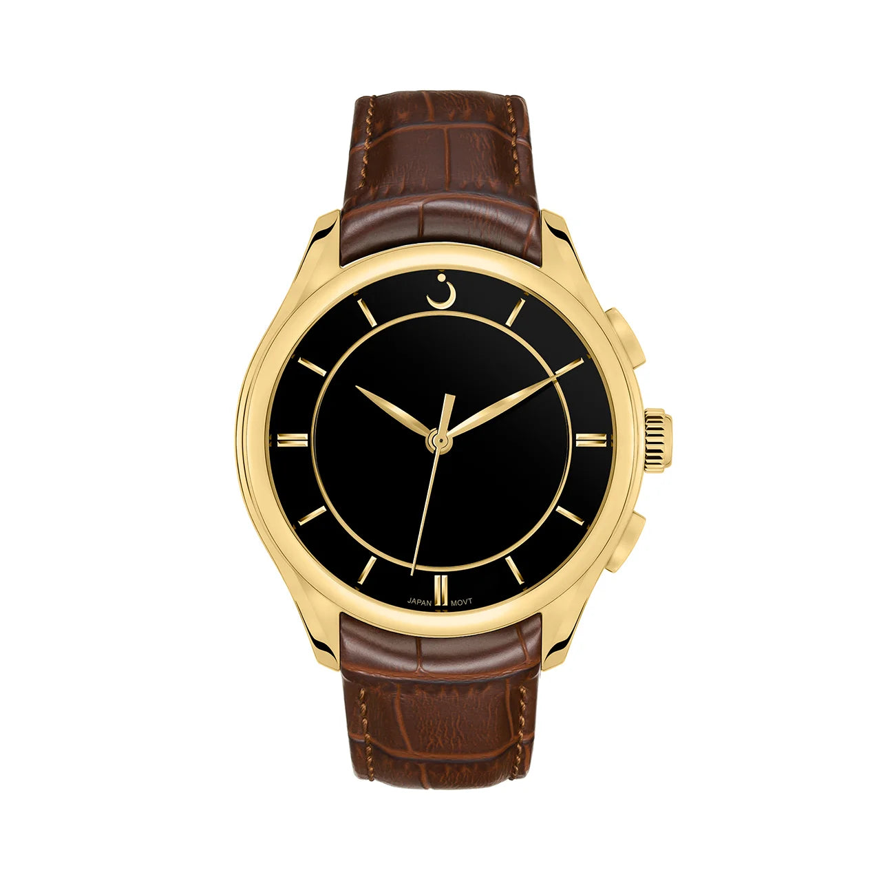 Al Fajr Premier 360 Leather Gold Model WW-22LG (44mm) - Brown Color