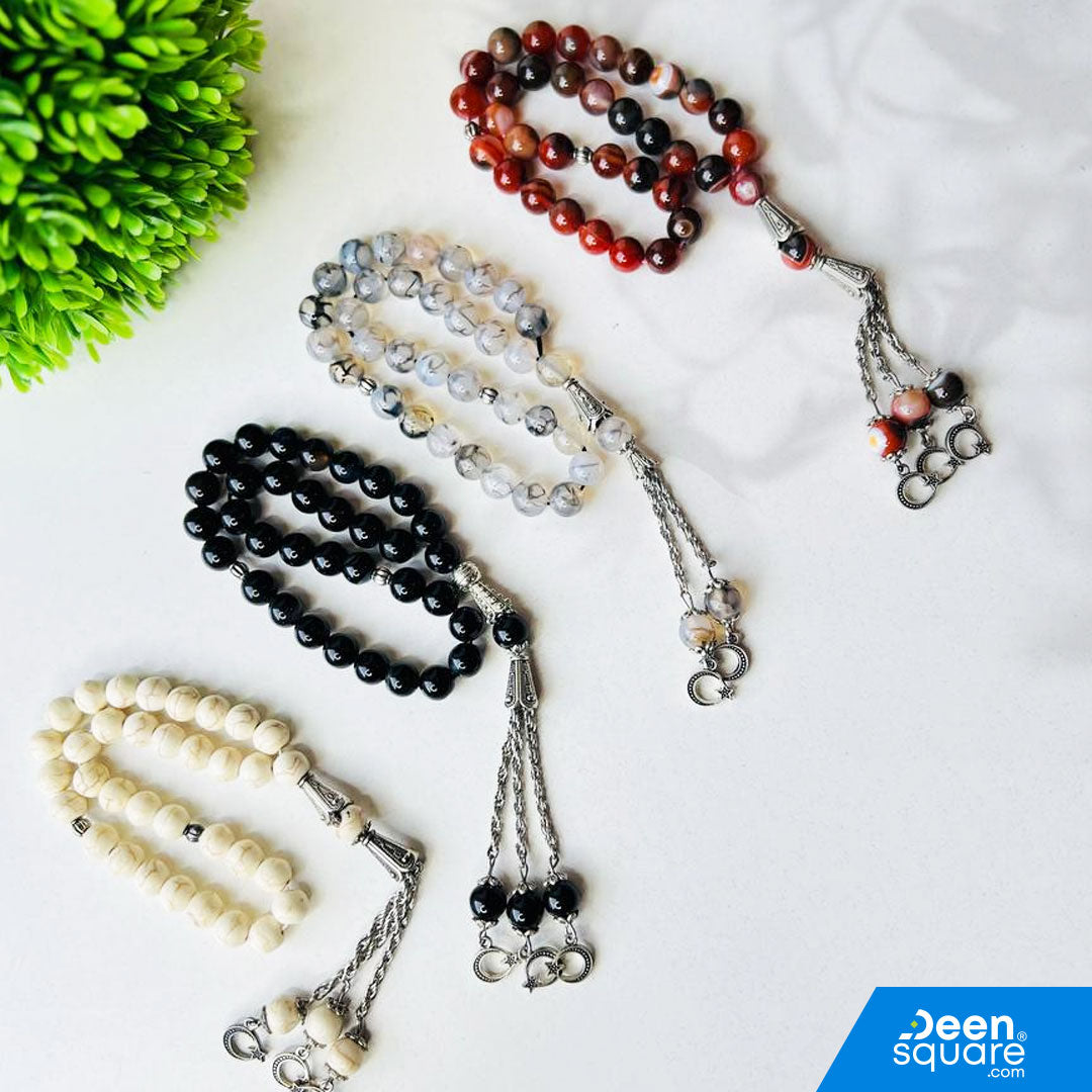 Aqeeq Misbaha – 33 Beads Stone Tasbeeh (Aqiq Prayer Beads)