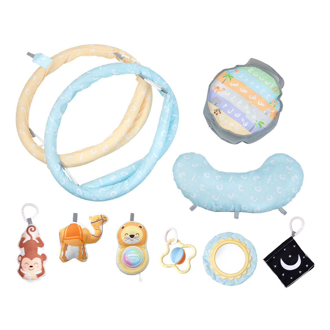 Islamic Sensory baby gym with hanging toys and soft playmat 