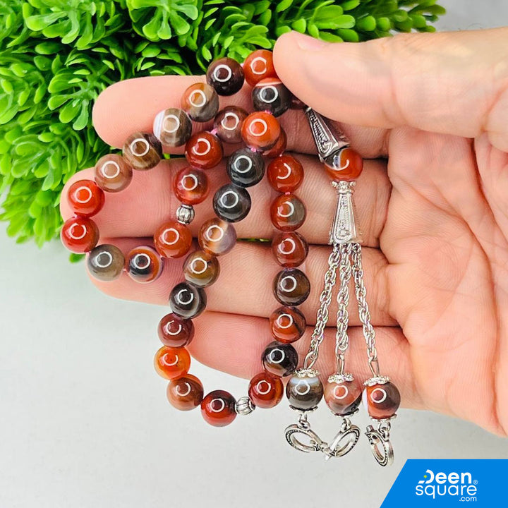 Aqeeq Misbaha – 33 Beads Stone Tasbeeh (Aqiq Prayer Beads)