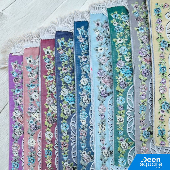 Turkish Embroidered Prayer Mat – Floral Border Design (70x110 cm)