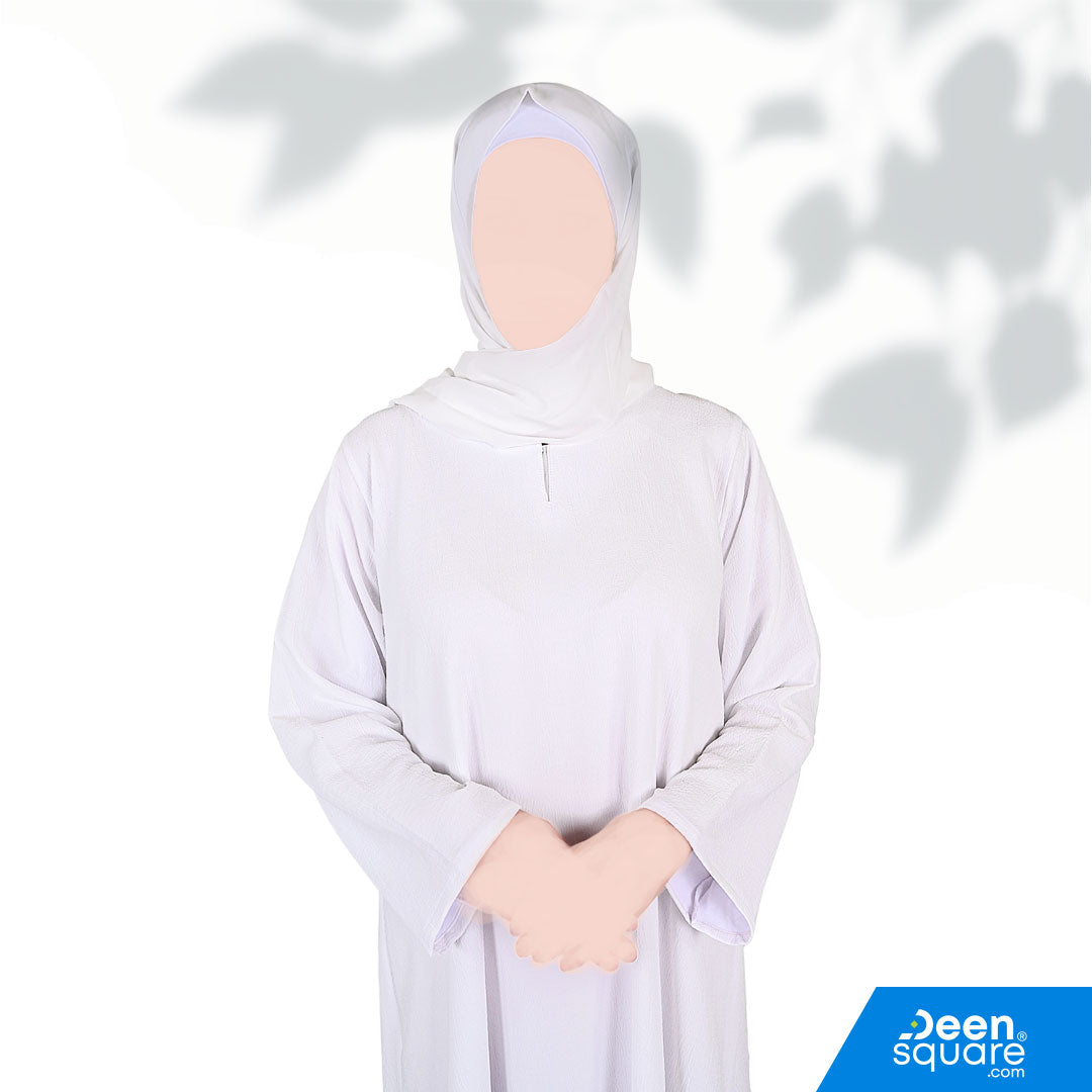 Umrah Abaya White with Lining | Women Umrah Cloth