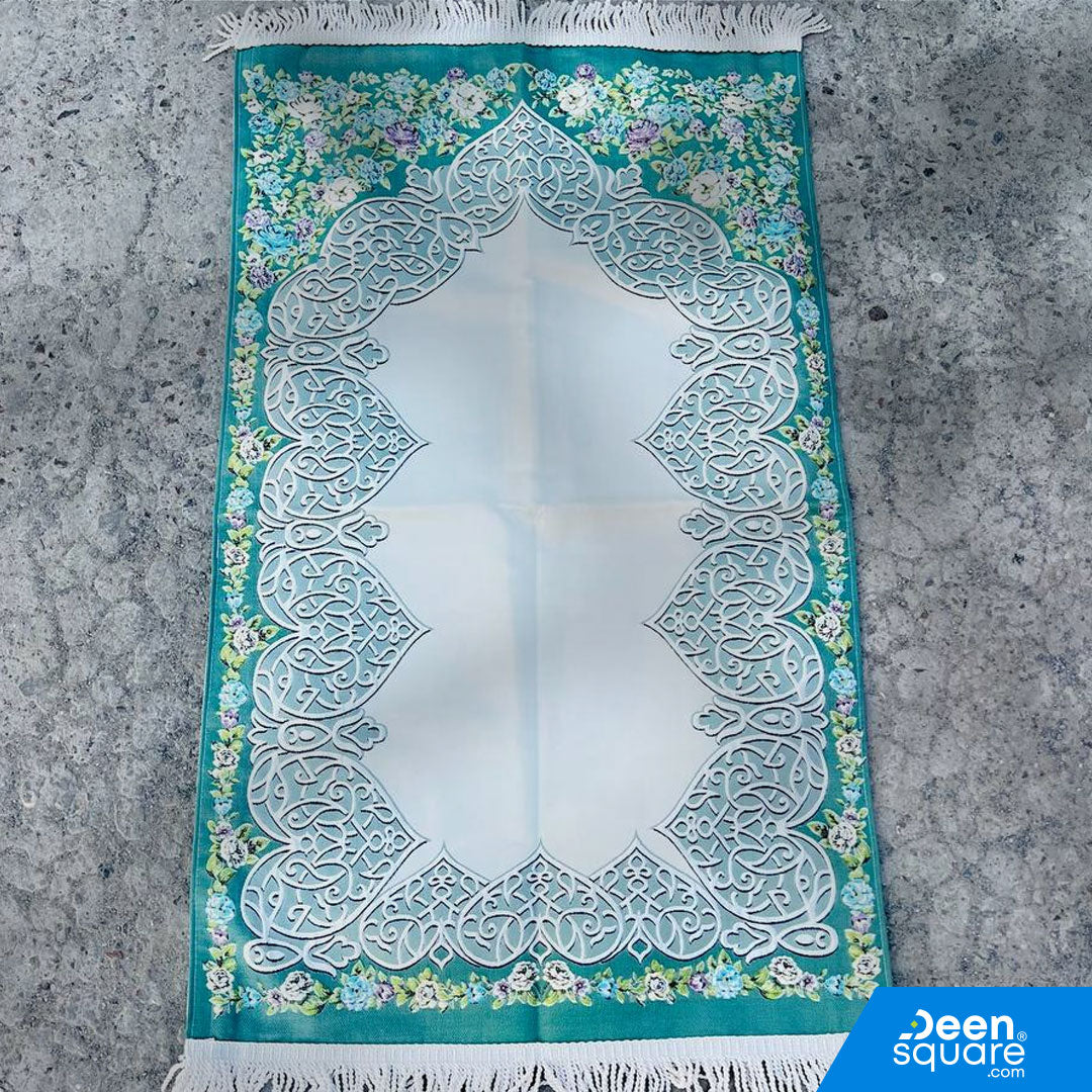 Turkish Embroidered Prayer Mat – Floral Border Design (70x110 cm)