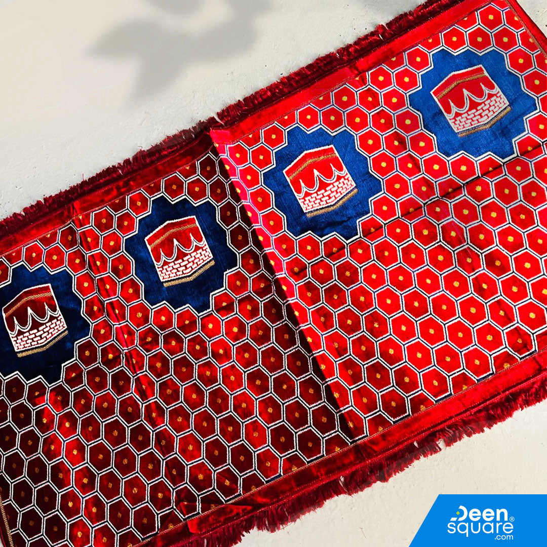 Family Prayer Mat for 4 person - 110x200 cm, Large Size | سجادة صلاة عائلية لأربعة اشخاص