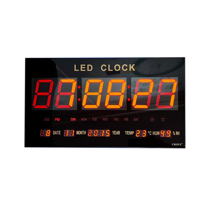 Buy 5828 LED Digital Wall Clock at deensquare.com Dubai | UAE. Large display with calendar, temperature, alarms &amp; memory backup.