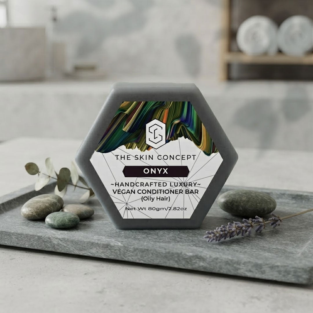 Handcrafted Luxury Vegan Conditioner Bar | Onyx (For Oily Hair) | The Skin Concept