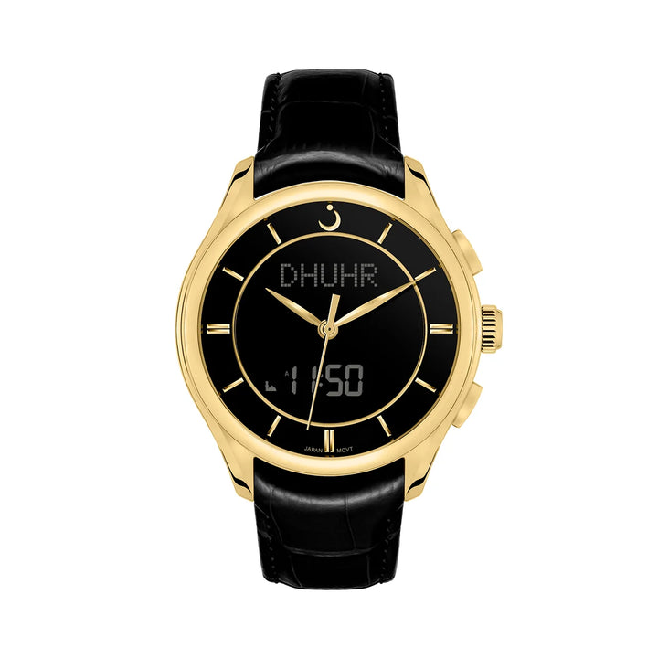 Al Fajr Premier 360 Leather Gold Model WW-22LG (44mm) - Black Color