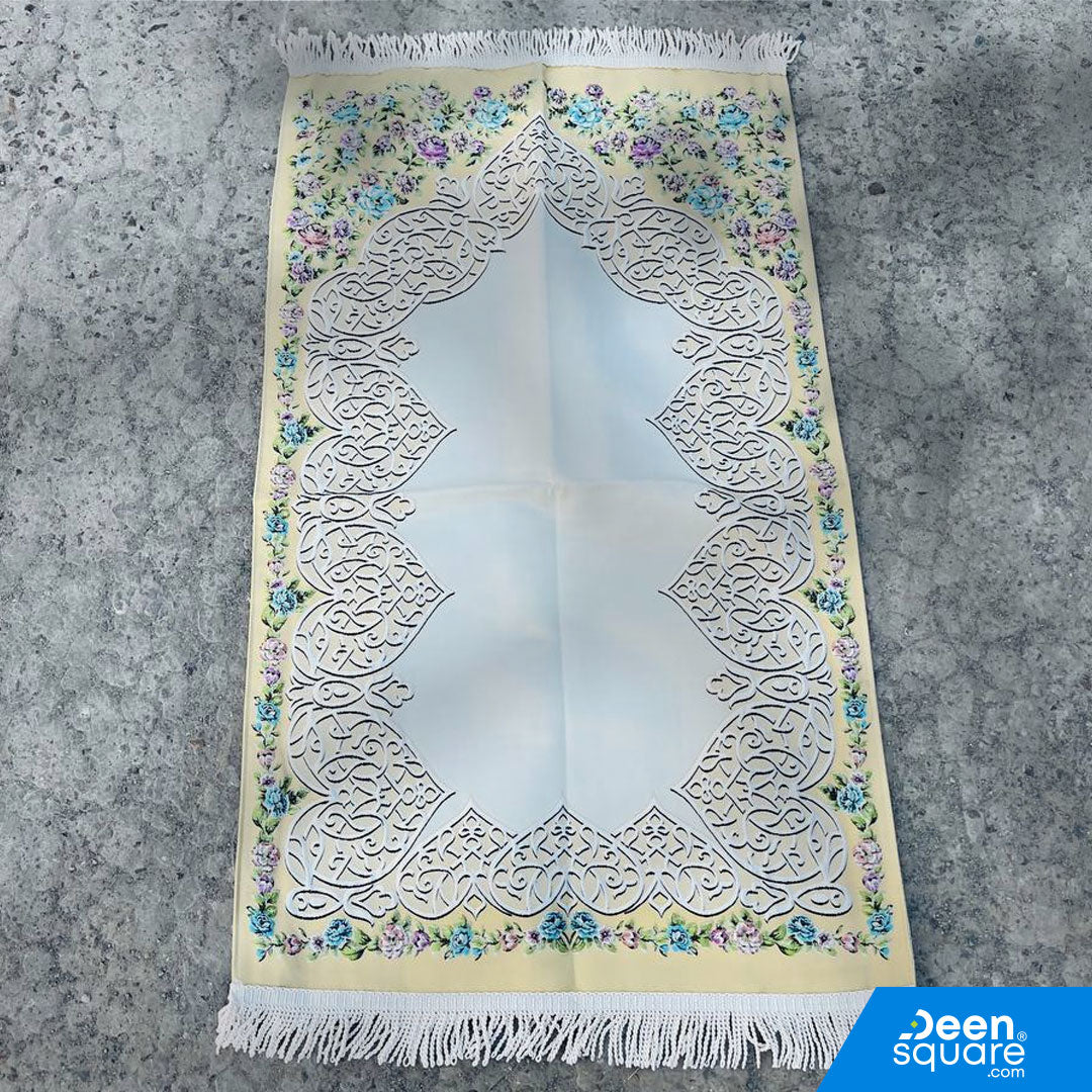 Turkish Embroidered Prayer Mat – Floral Border Design (70x110 cm)