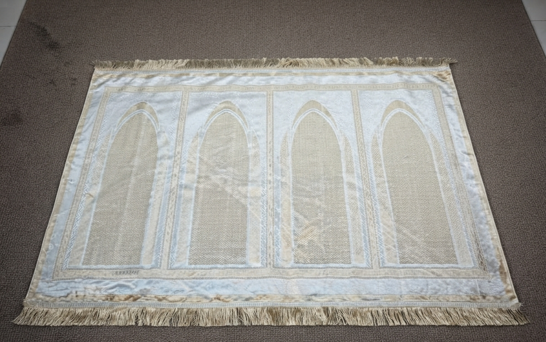 Family Prayer Mat for 4 Persons Velvet Soft Islamic Prayer Rug Large Size 120x200