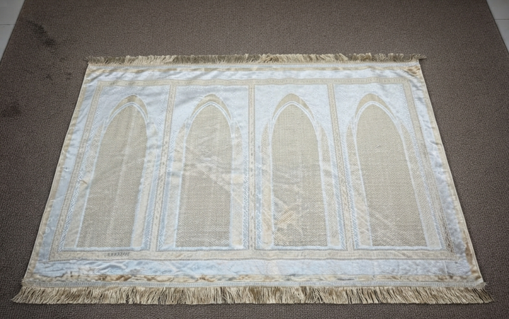 Family Prayer Mat for 4 Persons Velvet Soft Islamic Prayer Rug Large Size 120x200