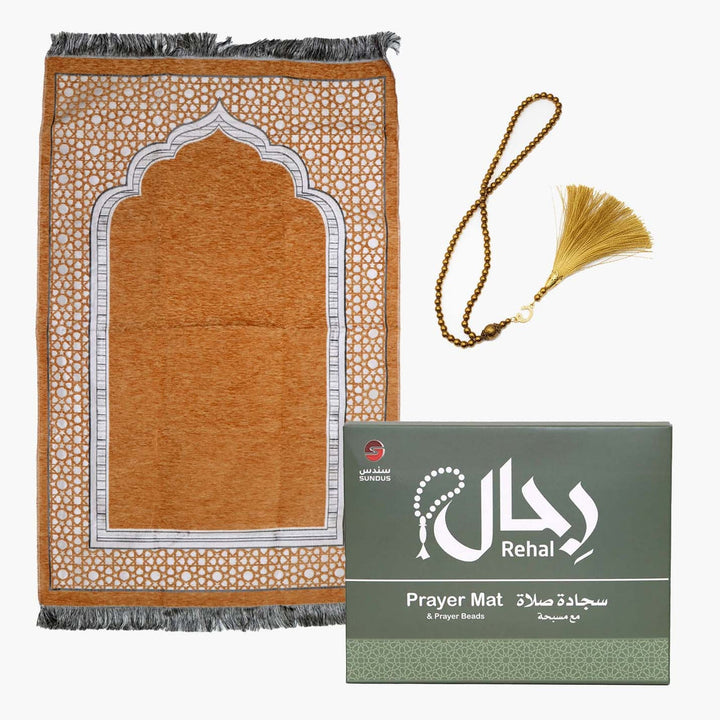 Rehal Prayer Mat with Tasbeeh – Lightweight Travel Prayer Mat Set for Daily Salah