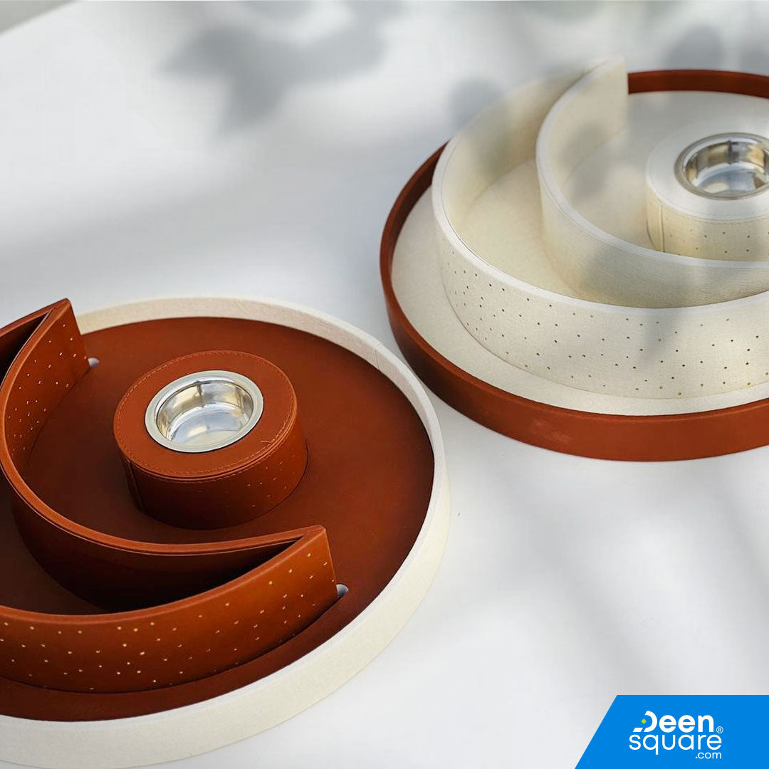 Elegant Bakhoor Burner Tray / Madkhan - Ramadan Edition | مبخرة بخور أنيقة مع صينية - إصدار رمضان