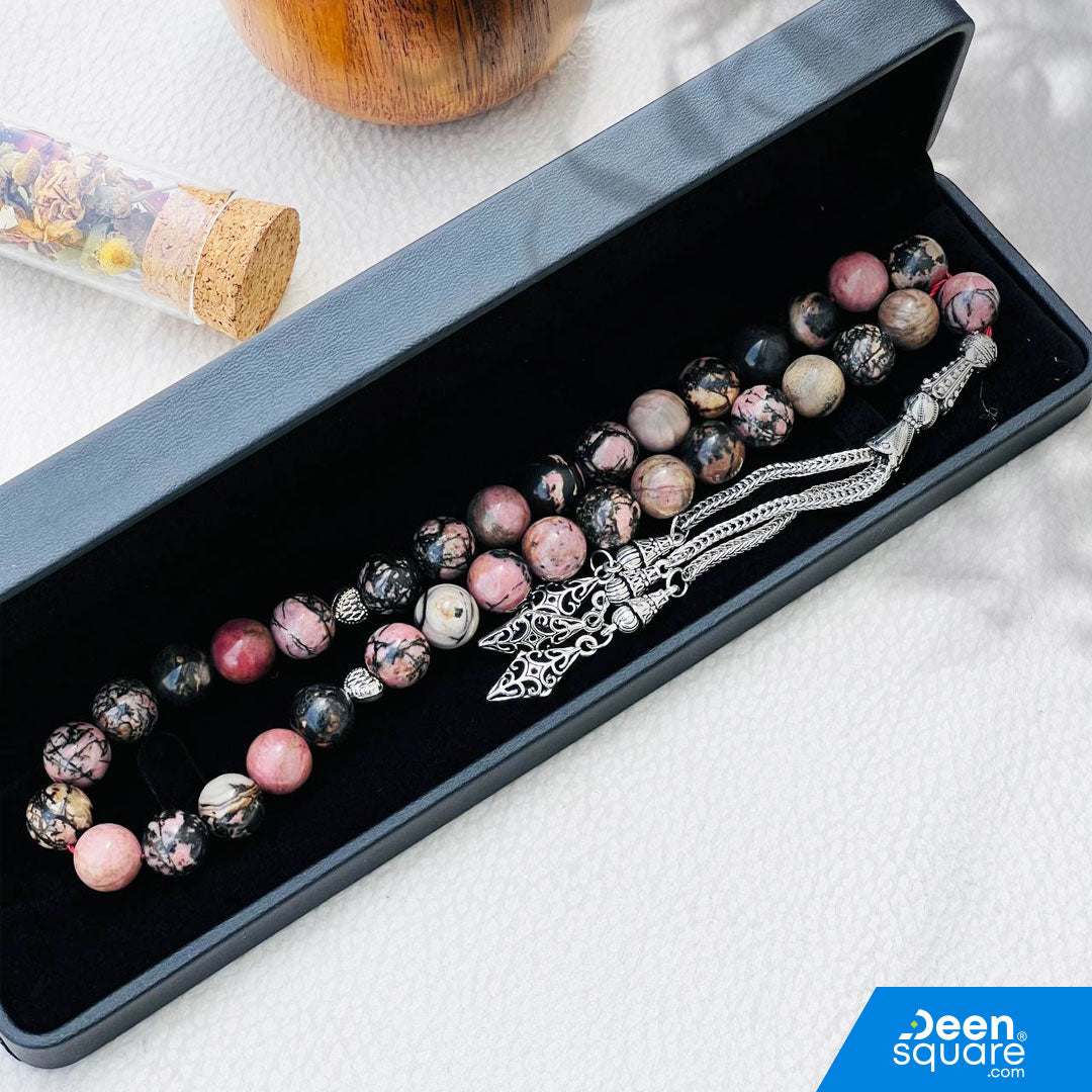 Pearl 33 beads Tasbeeh - Natural Rhodonite