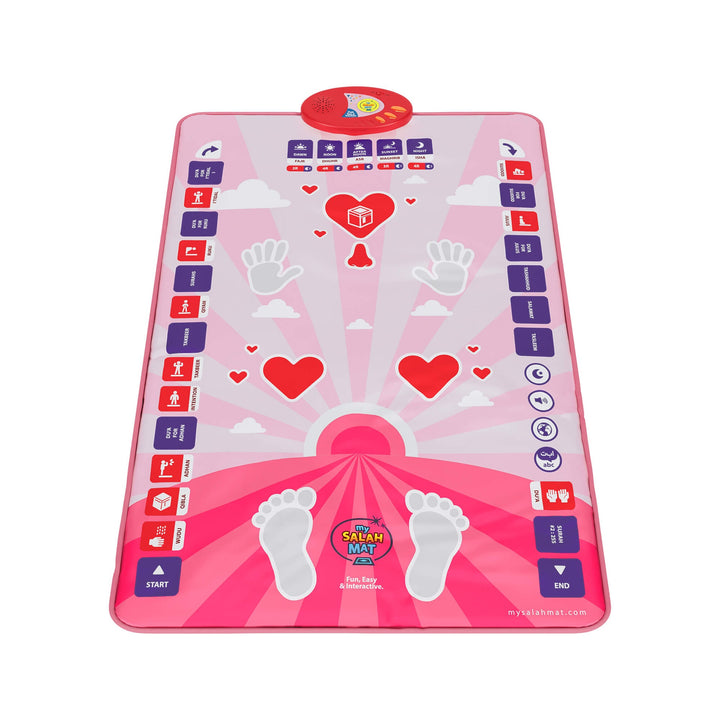 Interactive Prayer Mat - Learn to Pray - Kids Version - My Salah Mat (Blue and Pink Color) with Salah Translation