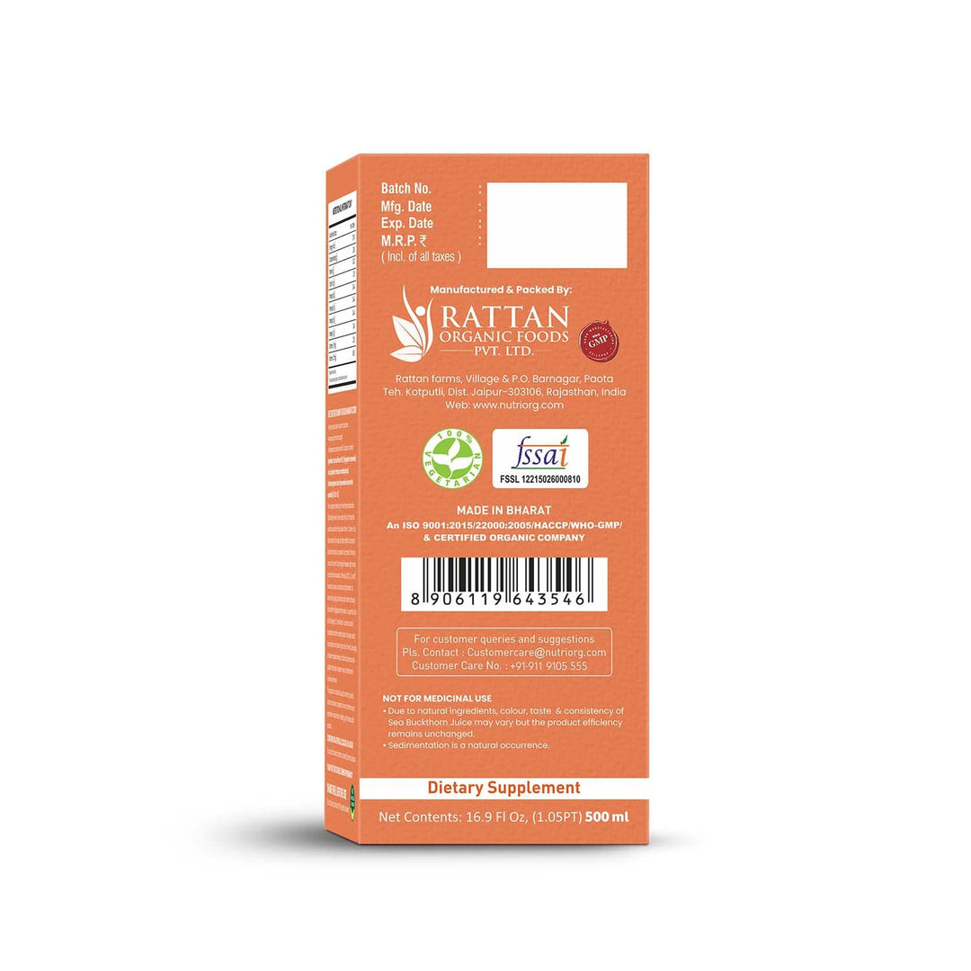 Nutriorg Seabuckthorn Juice 500ml