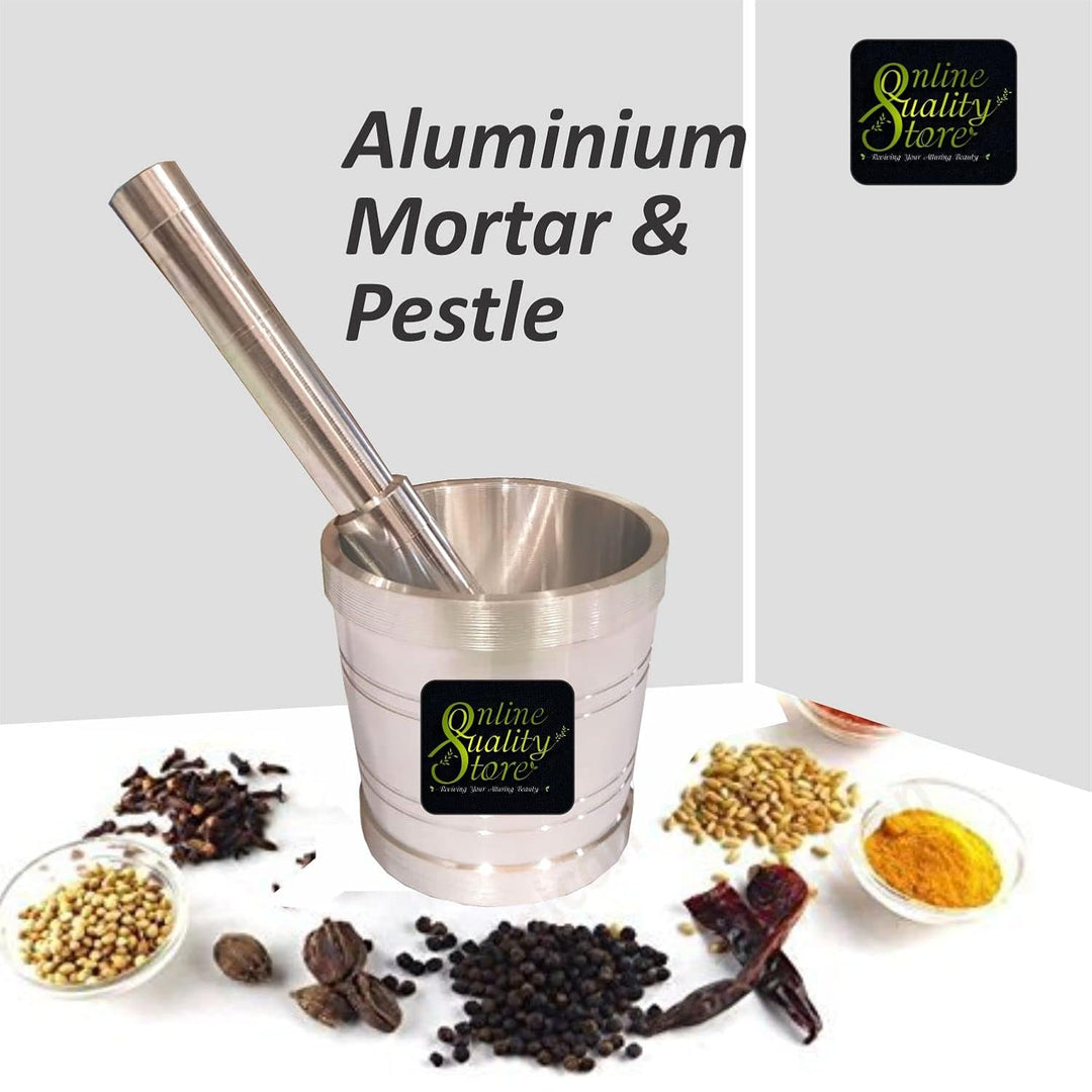 Online Quality Store kitchen khalbatta mortar pestle aluminium spice grinder