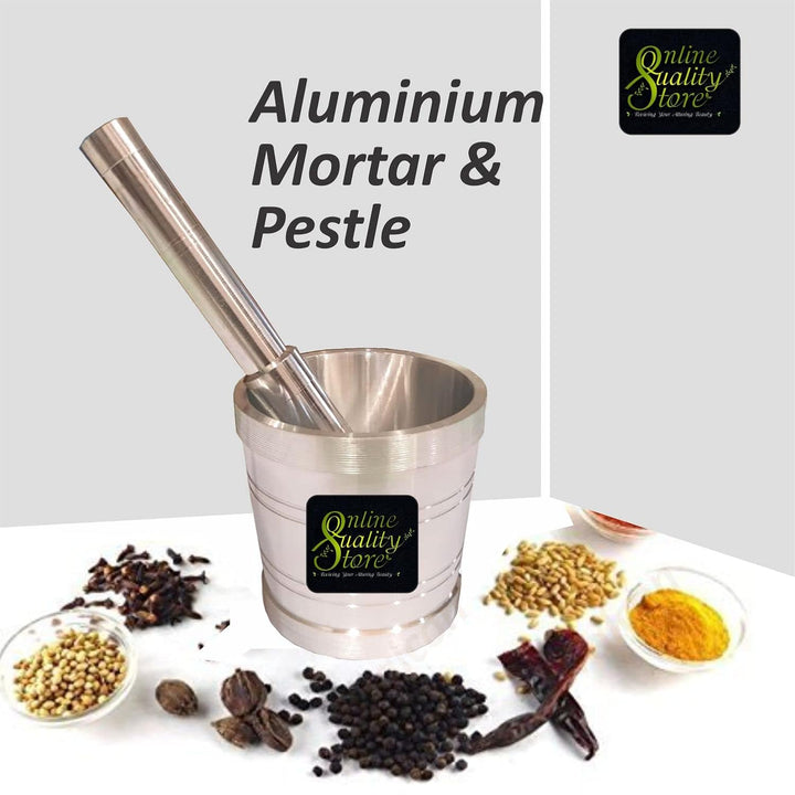Online Quality Store kitchen khalbatta mortar pestle aluminium spice grinder