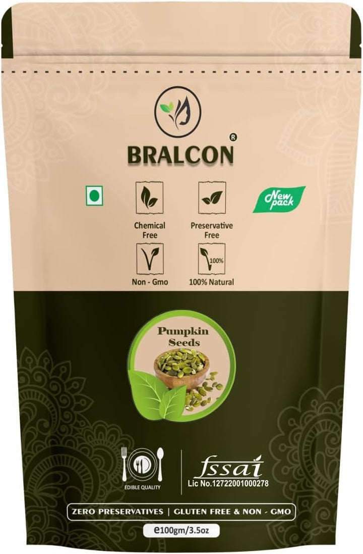 BRALCON raw pumpkin seeds 100g natural unroasted edible seeds