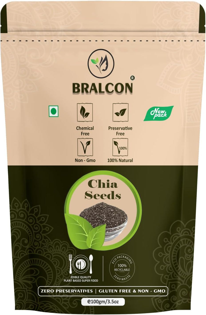 BRALCON raw organic seeds combo 400g chia pumpkin sunflower flax seeds