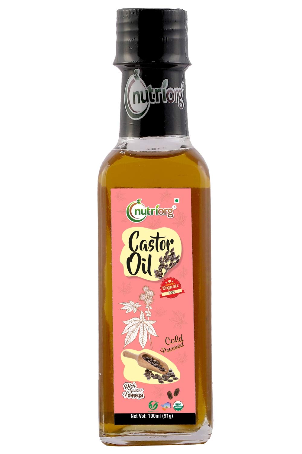 Nutriorg Certified Organic Castor Oil 100ml