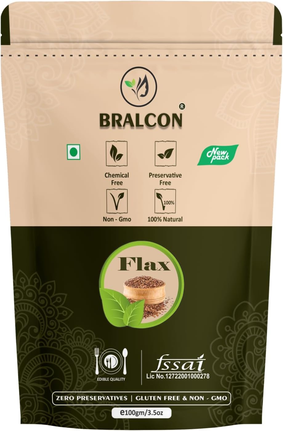 BRALCON raw organic seeds combo 400g chia pumpkin sunflower flax seeds