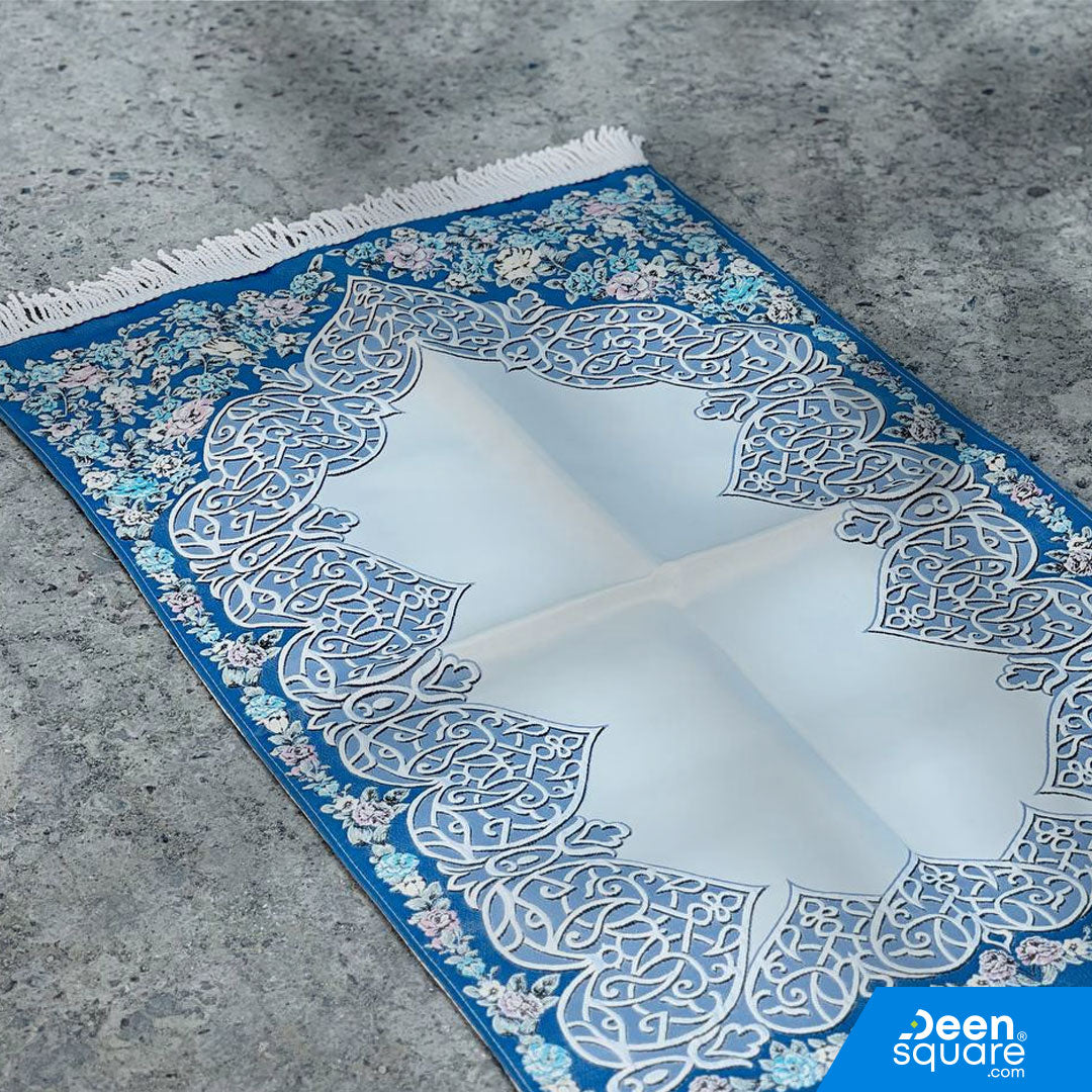 Turkish Embroidered Prayer Mat – Floral Border Design (70x110 cm)
