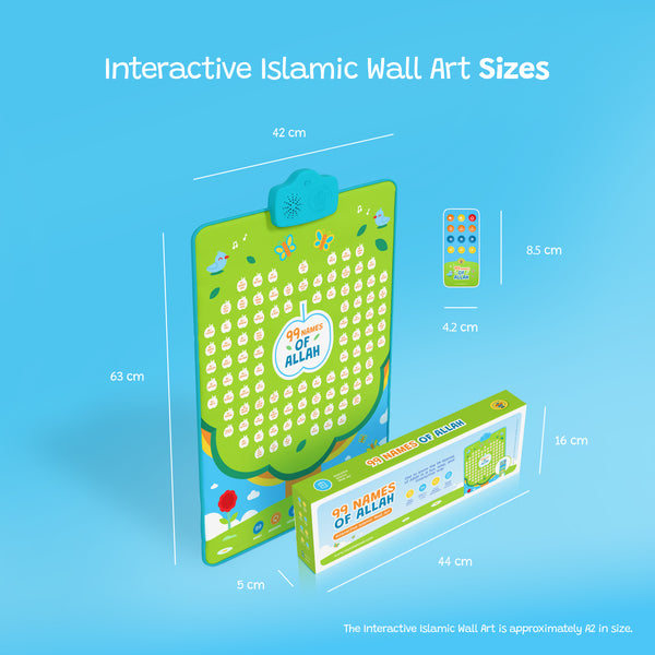 99 Names of Allah Interactive Islamic Wall Art – Learn all 99 Names of Allah
