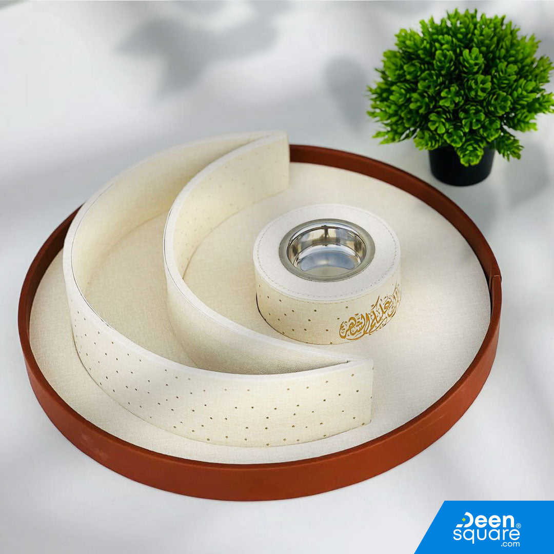 Elegant Bakhoor Burner Tray / Madkhan - Ramadan Edition | مبخرة بخور أنيقة مع صينية - إصدار رمضان