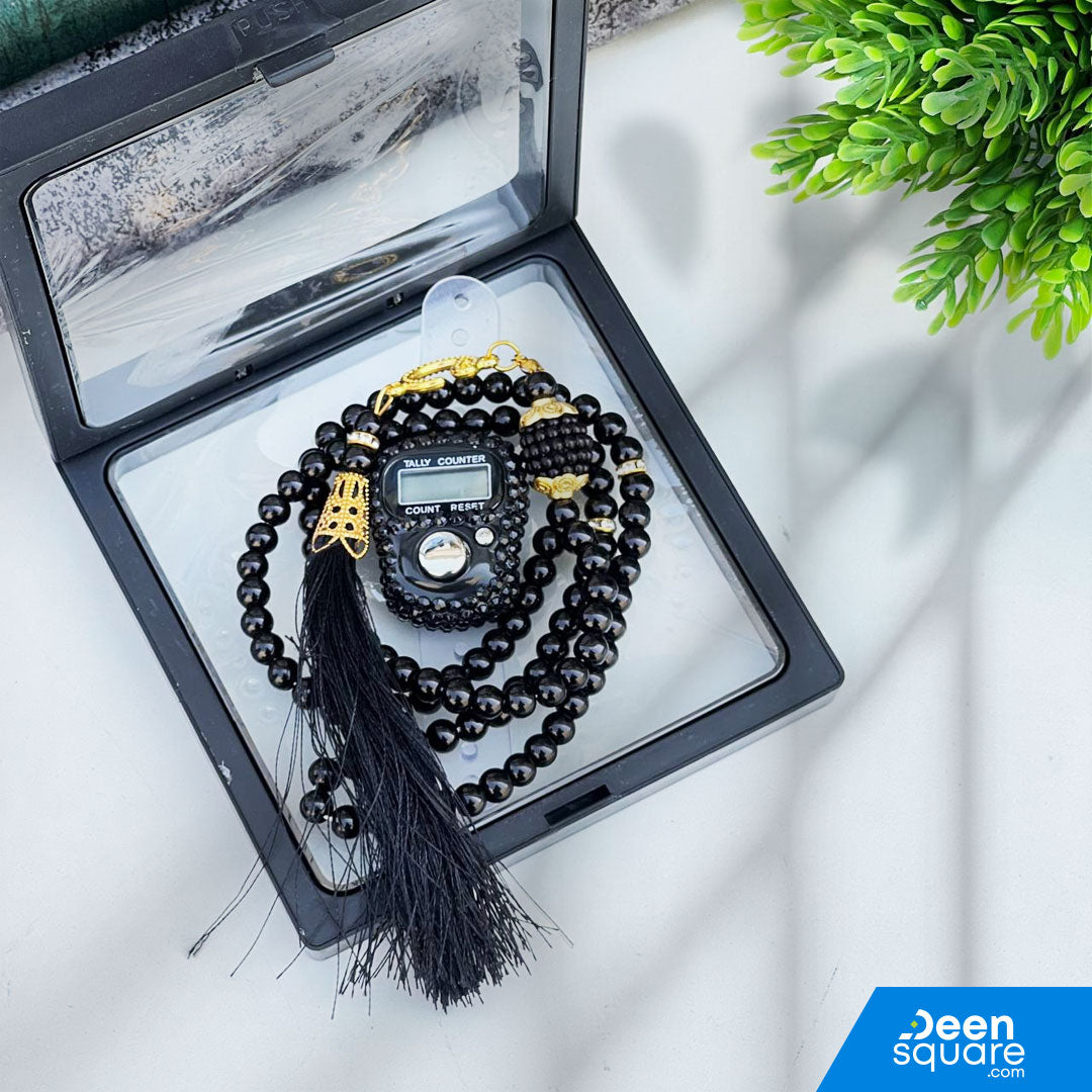 Tasbeeh Counter for Gift (99 Beads Tasbih with Finger Counter)