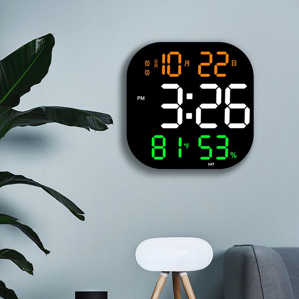 Buy 6632 digital wall clock with remote control at deensquare.com. Large LED acrylic wall clock for home or gym in Dubai | UAE.