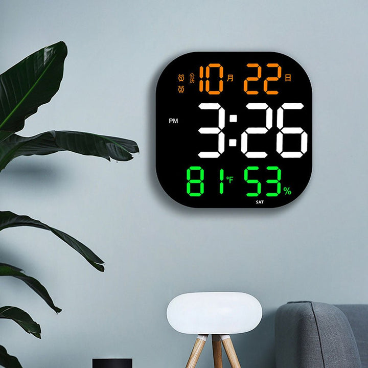 Buy 6632 digital wall clock with remote control at deensquare.com. Large LED acrylic wall clock for home or gym in Dubai | UAE.