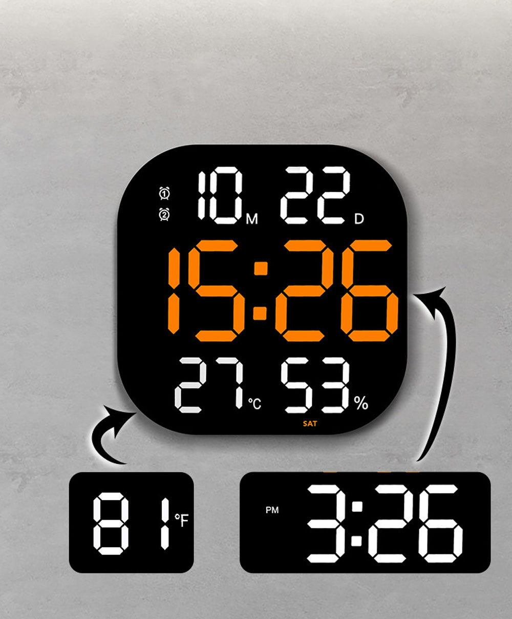 Buy 6632 digital wall clock with remote control at deensquare.com. Large LED acrylic wall clock for home or gym in Dubai | UAE.