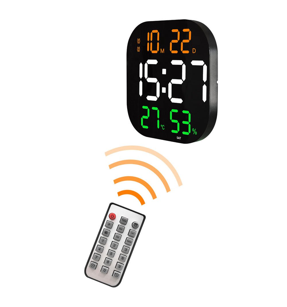 Buy 6632 digital wall clock with remote control at deensquare.com. Large LED acrylic wall clock for home or gym in Dubai | UAE.